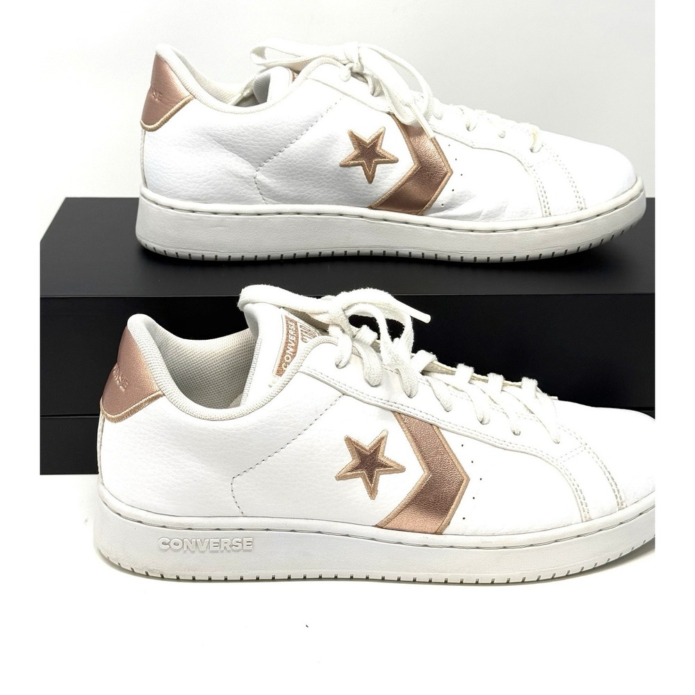 Converse EV3 OX 162868C Womens 9.5 White Rose Gold Skater Fashion Sneakers Shoes